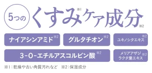 5つのくすみケア成分を配合